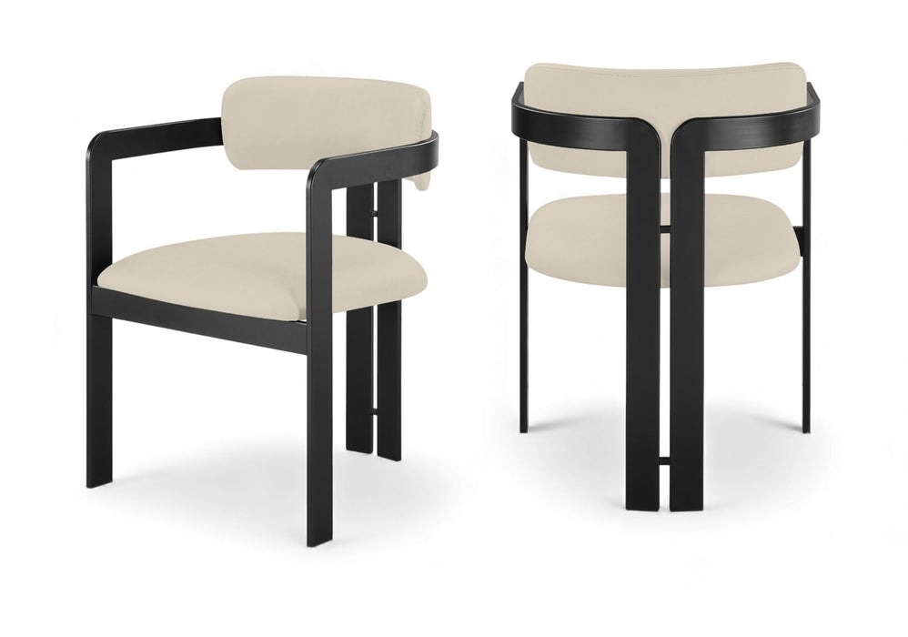 Aurum - Vegan Leather Upholstered Dining Chair With Graphite Black Base (Set of 2)