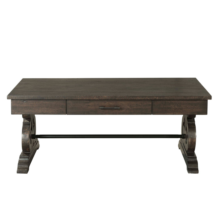 Stone - Coffee Table With PU Base - Dark Walnut