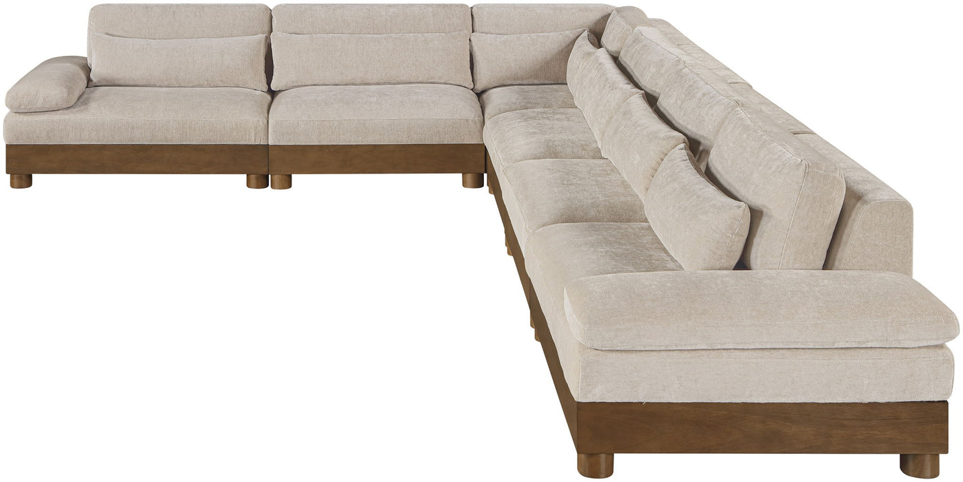 Turin - Chenille Fabric Upholstered Modular Sectional - Taupe