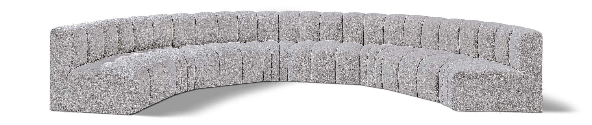 Arc - Boucle Fabric 8 Piece U-Shaped Modular Sofa