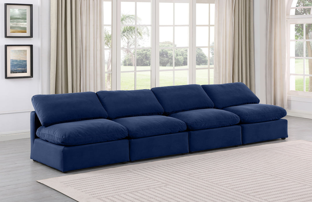 Indulge - Velvet 4 Seat Modular Armless Sofa
