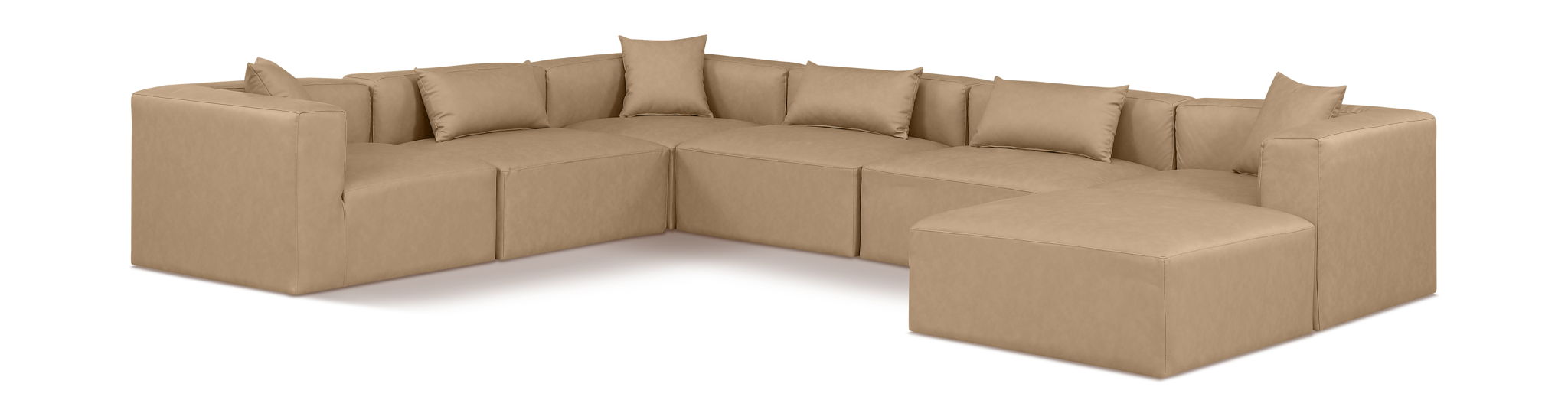 Cube - 7 Piece Modular Sectional - Tan