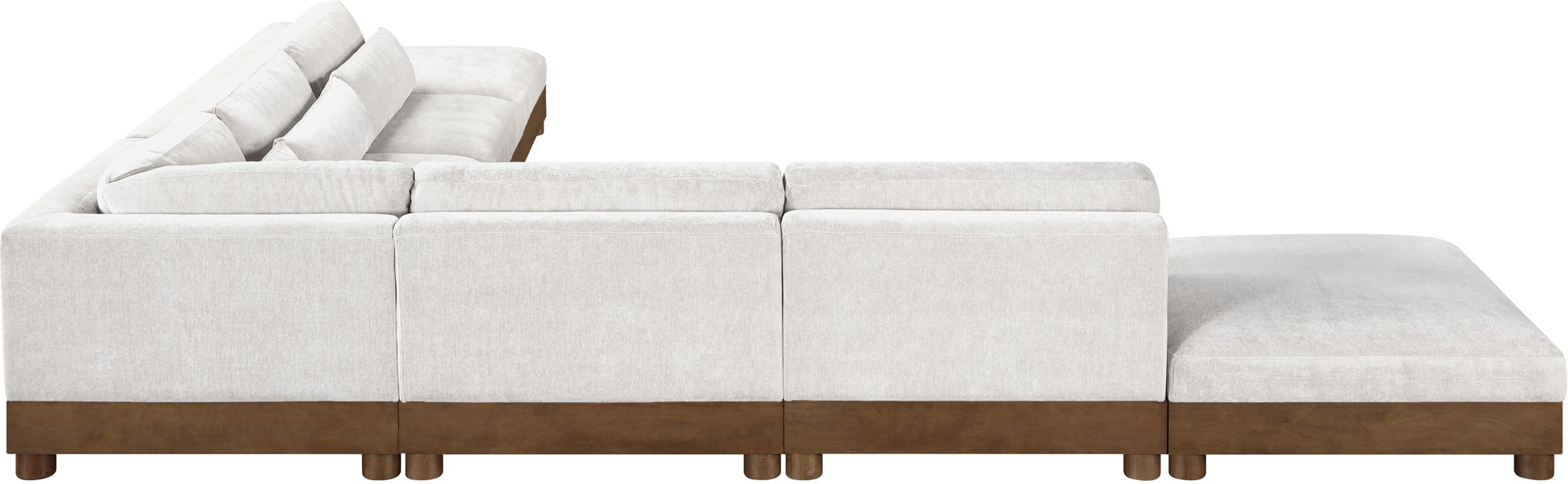 Turin - Chenille Fabric Upholstered Modular Sectional - Cream