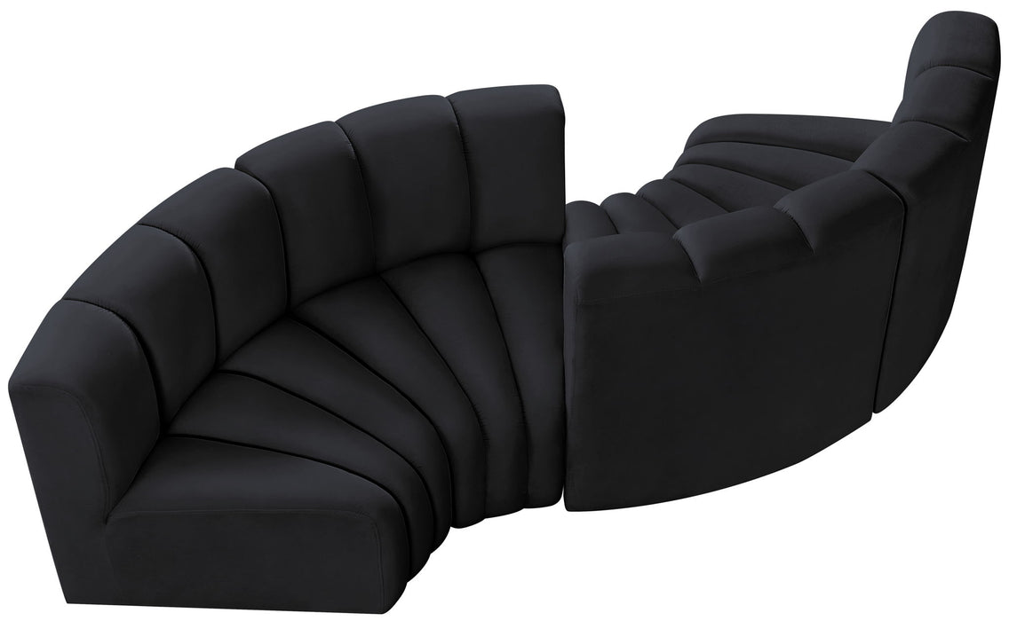 Arc - Velvet 4 Piece Curved Modular Sofa
