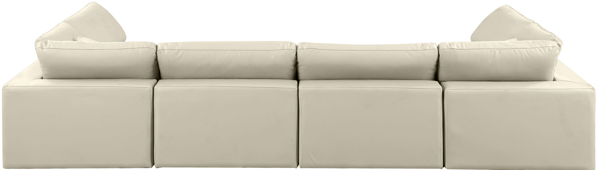 Comfy - 6 Piece Faux Leather Modular Armless Sectional