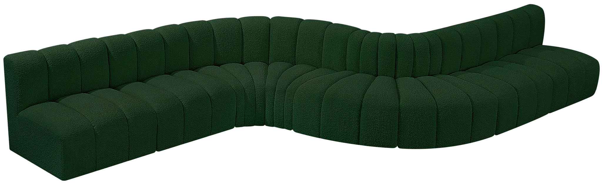 Arc - Boucle Fabric 8 Piece Curved Modular Sofa
