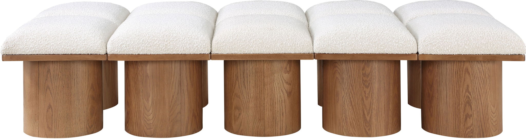 Pavilion - 10 Piece Modular Bench With Brown Base