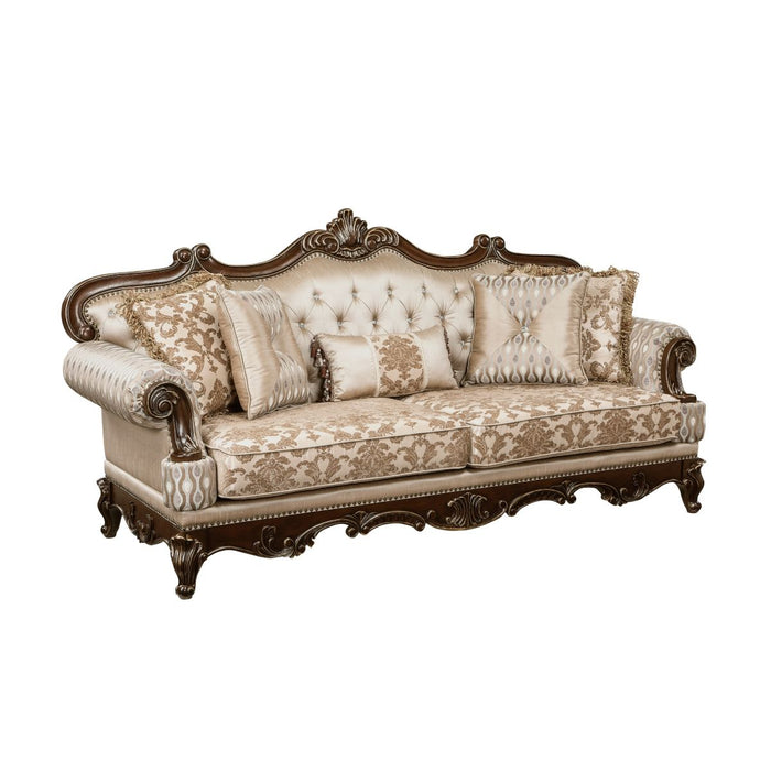 Balthasar - Sofa & Loveseat - Cherry / Beige