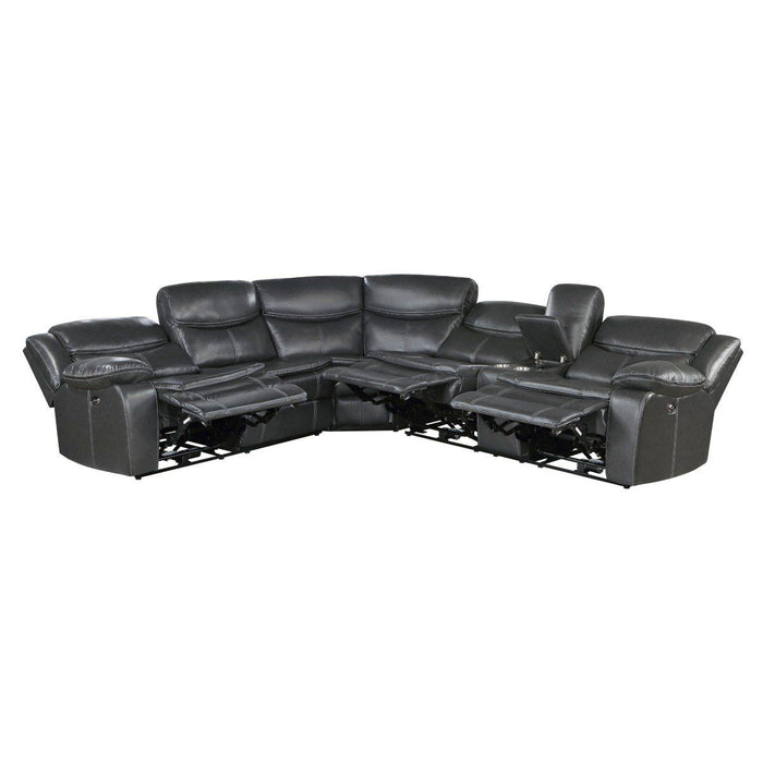 Fargo - (3) 3 Piece Power Reclining Sectional With Right Console - Dark Gray