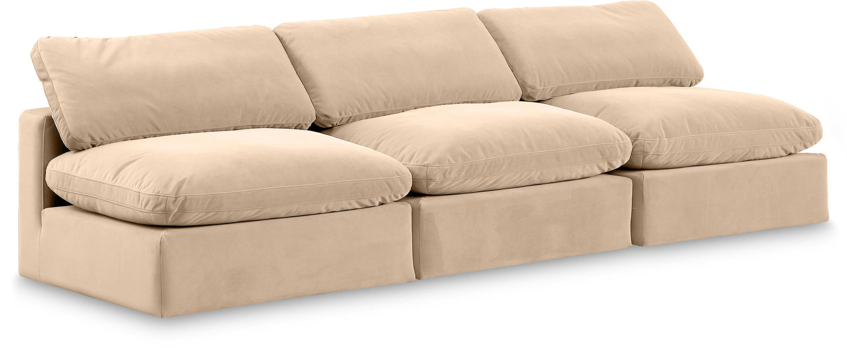 Comfy - Velvet Modular Armless Sofa 3 Seats