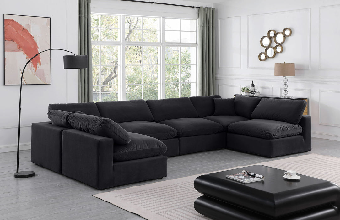 Comfy - 6 Piece Velvet Modular Armless Sectional