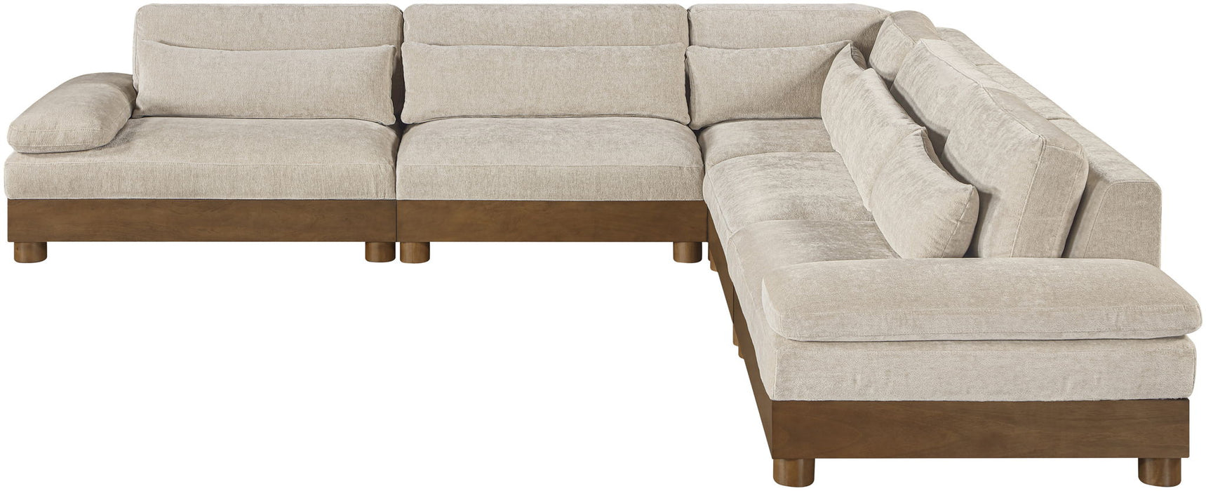 Turin - Chenille Fabric Upholstered Modular Sectional - Taupe