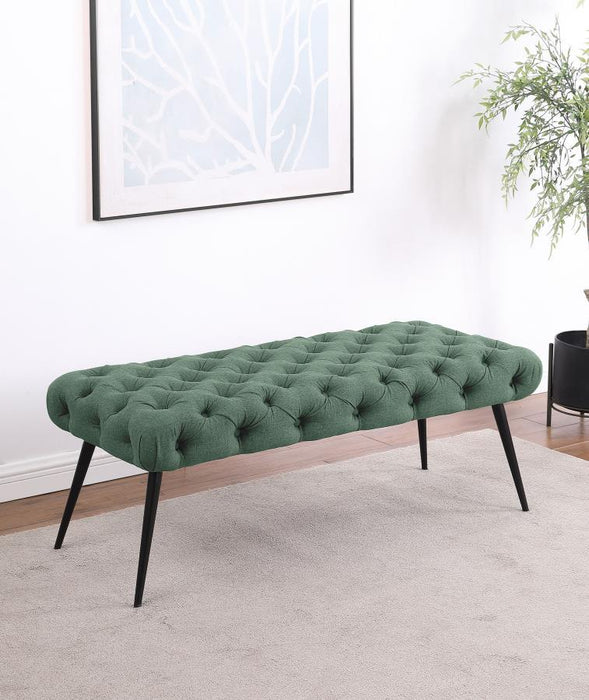 Ella - Upholstered Tufted Bench Metal Legs