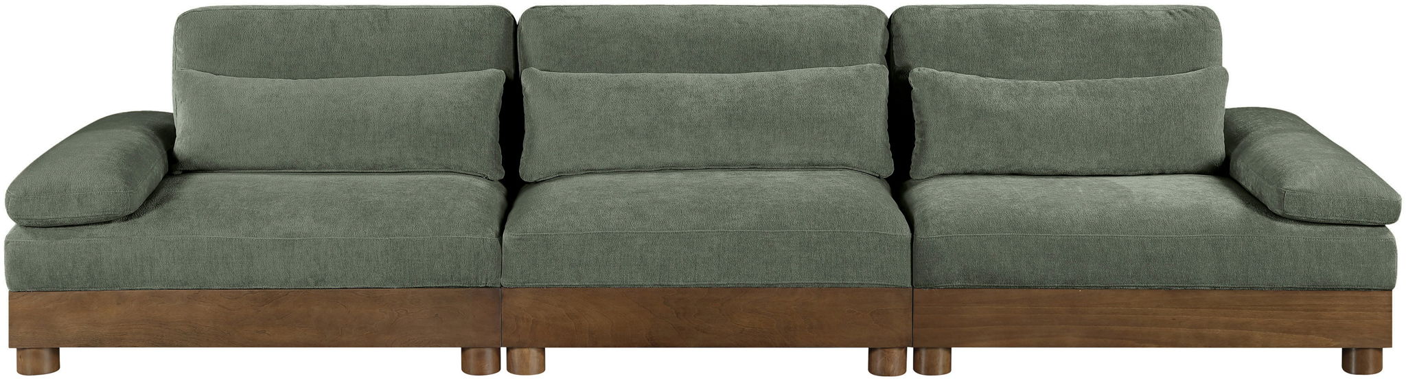 Turin - Chenille Fabric Upholstered Modular Sectional - Green