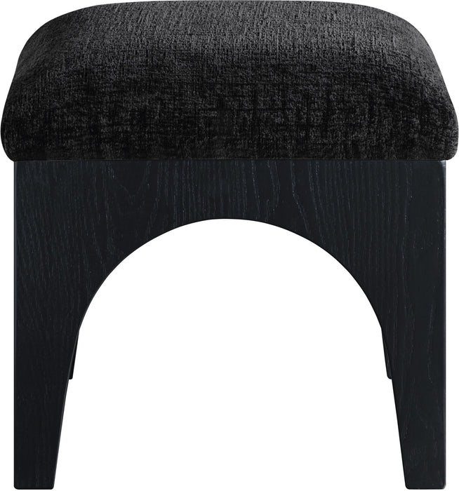 Lawson - Chenille Fabric Ottoman - Black Base