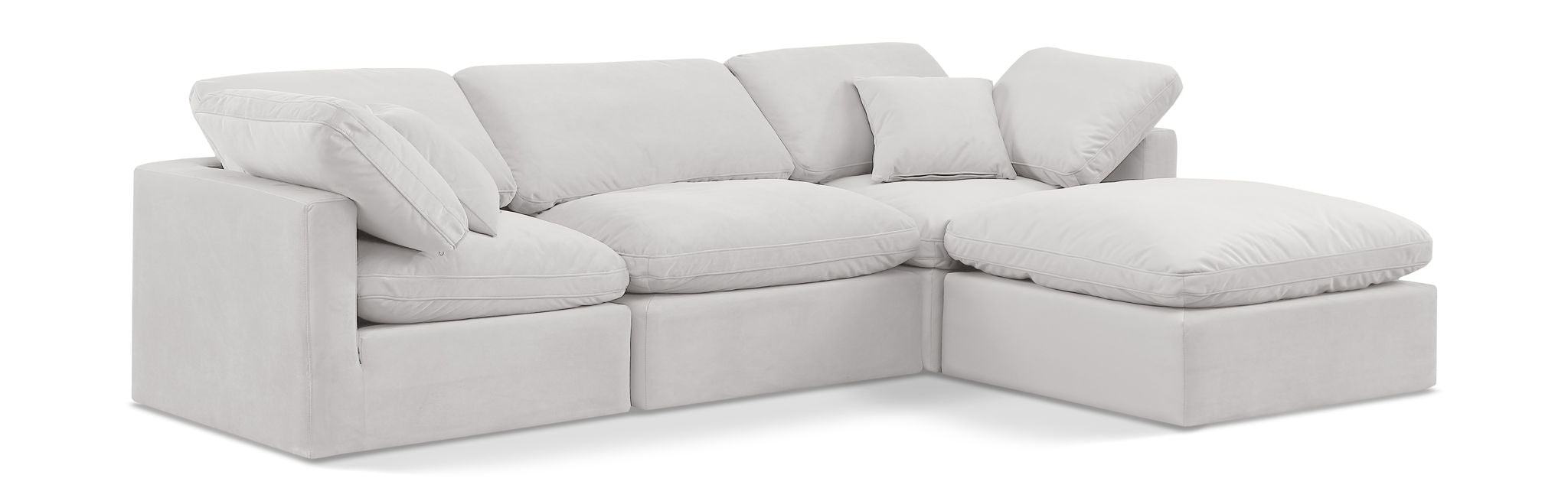 Indulge - Velvet 4 Piece Modular Sectional With Chaise