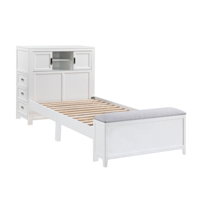 Sloane - Bookcase Bed With Hidden Desk, Stool And Storage Bench