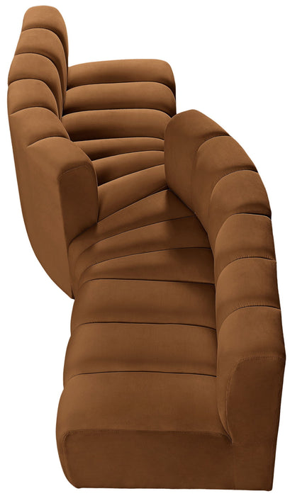 Arc - Velvet 4 Piece Sofa - Saddle