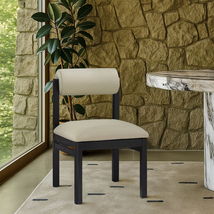 Roundhill - Faux Leather Dining Chair (Set of 2) - Black Frame