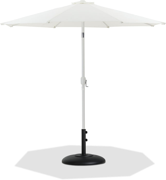 Fiji - Aluminum Patio Umbrella With Round Black And White Base