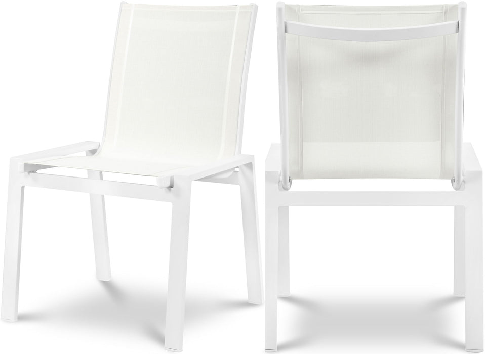 Nizuc - Outdoor Patio Dining Chair With White Frame (Set of 2)