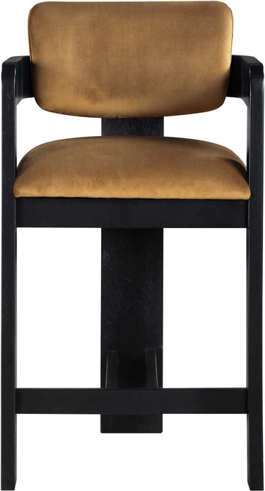 Sacha - Velvet Stool With Black Base