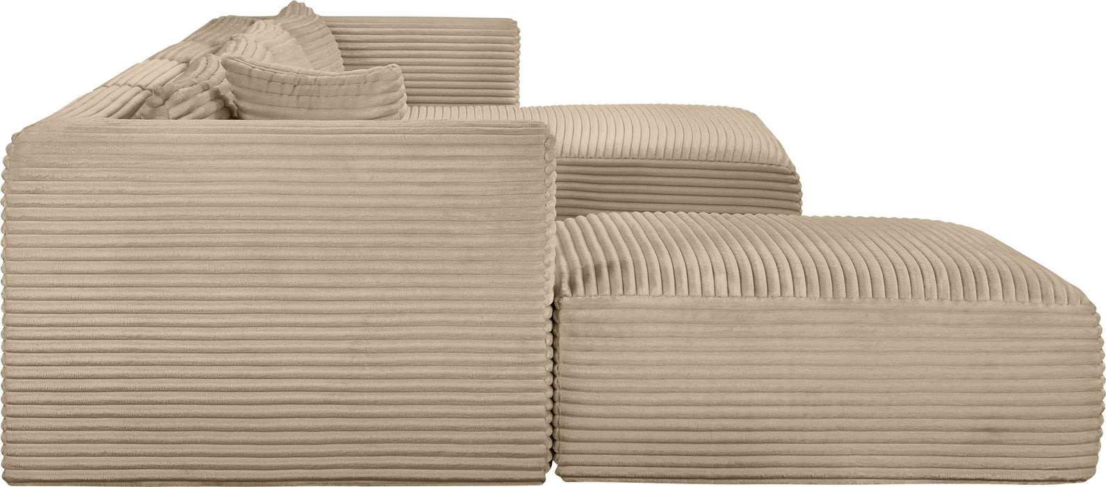 Shaggy - Fabric 5 Piece Modular Sectional With Chaise And Ottoman