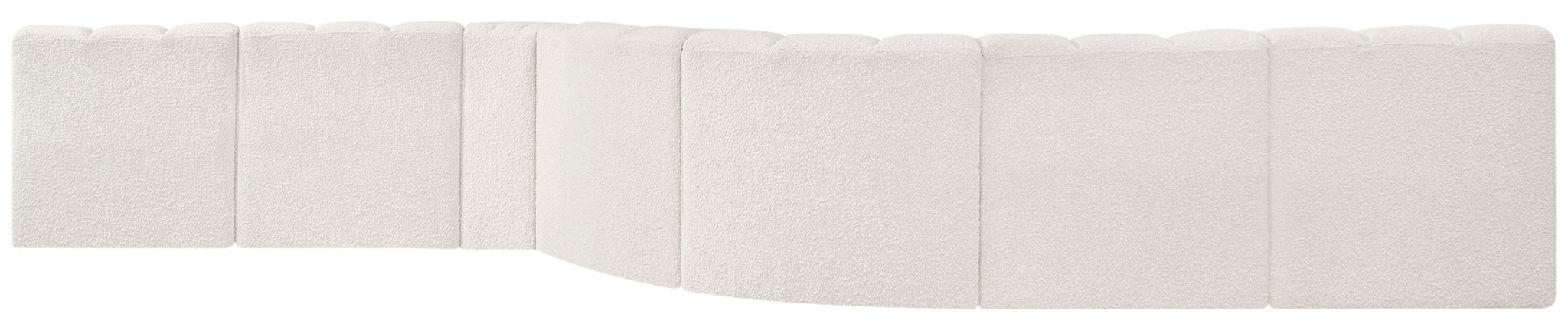 Arc - Boucle Fabric 8 Piece Curved Modular Sofa