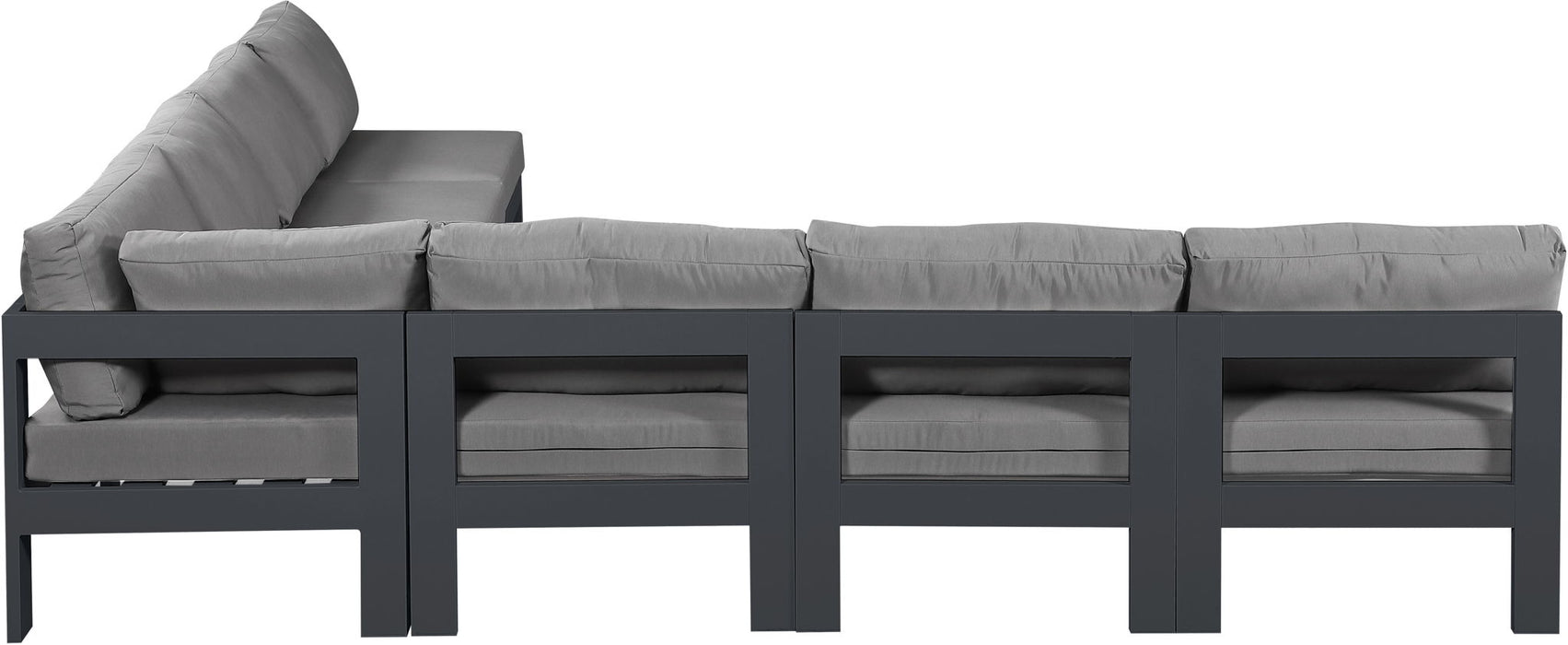 Nizuc - Outdoor Patio 7 Piece Modular Sectional With Gray Frame