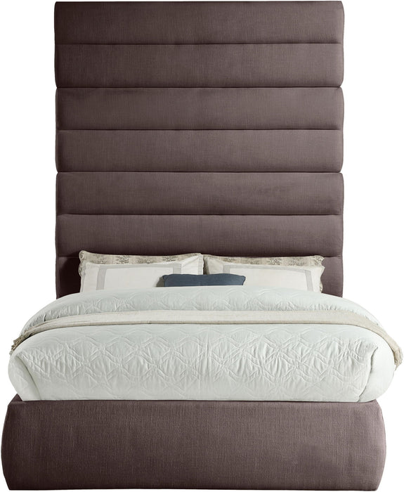 Adam - Linen Fabric Bed With 89" Headboard