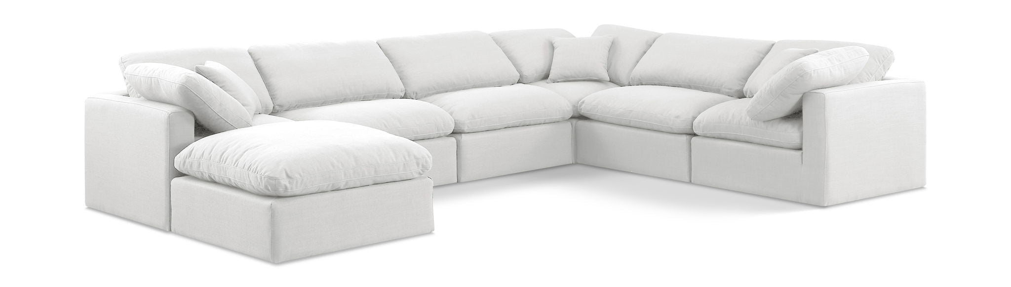 Indulge - Linen 7 Piece Modular Sectional - White