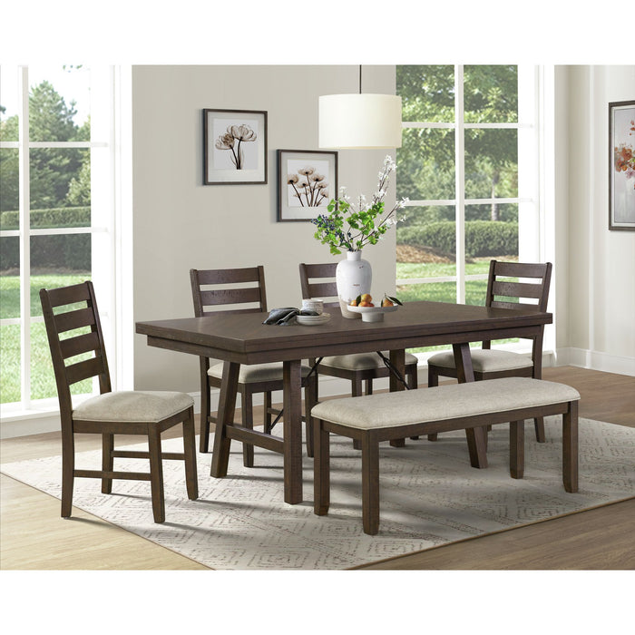 Jax - 6 Piece Dining Set (72" Table, Four Chairs And Bench) - Cherry
