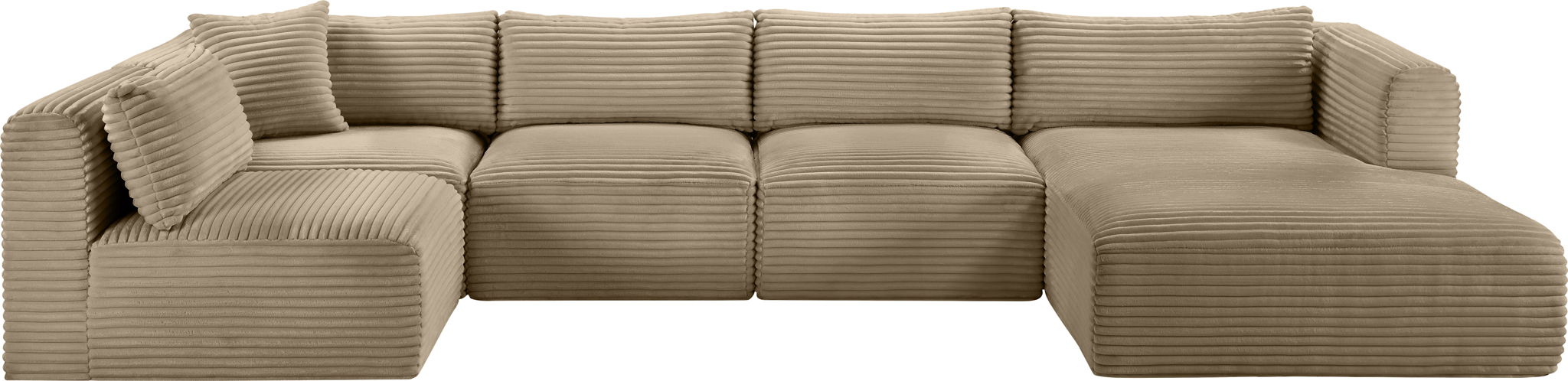 Shaggy - Fabric 5 Piece Modular U-Shaped Sectional