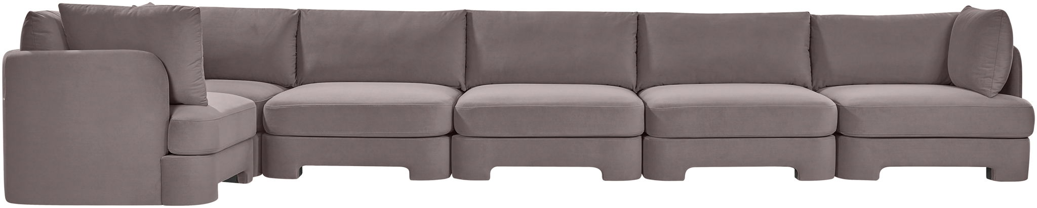 Hammond - Velvet Performance Fabric Upholstered 6 Piece L-Shaped Sectional