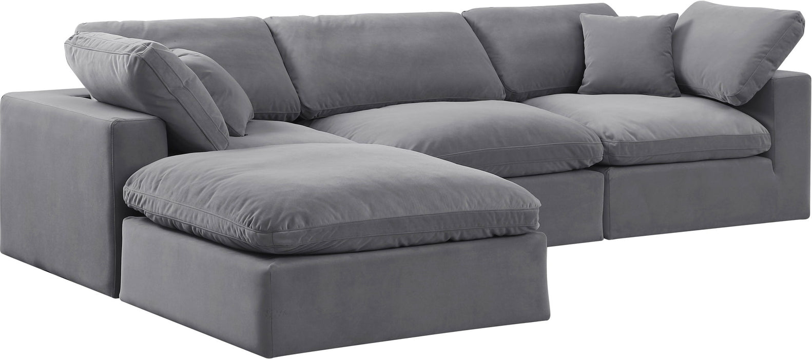 Comfy - 4 Piece Velvet Modular Sectional With Chaise