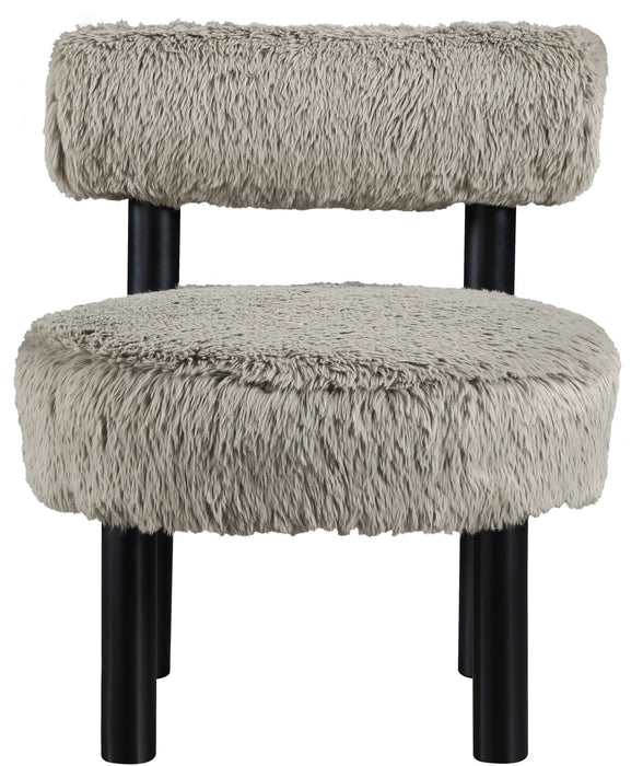 Ambre - Vegan Shearling Fabric Upholstered Accent Chair - Taupe