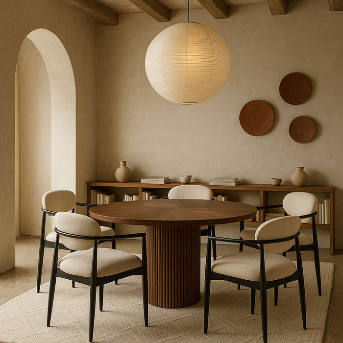 Riccio - Fabric Dining Arm Chair (Set of 2) - Black Frame