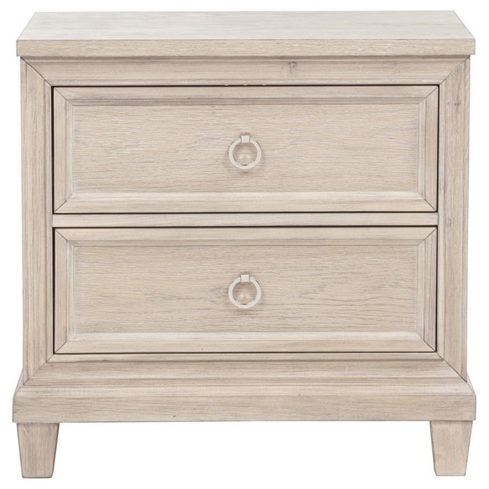 Pembroke - 2-Drawer Nightstand Bedside Table - Washed Oak