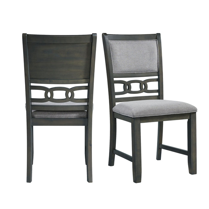 Amherst - Dining Side Chair With Fabric Cushion Side Stretcher (Set of 2) - Gray Finish