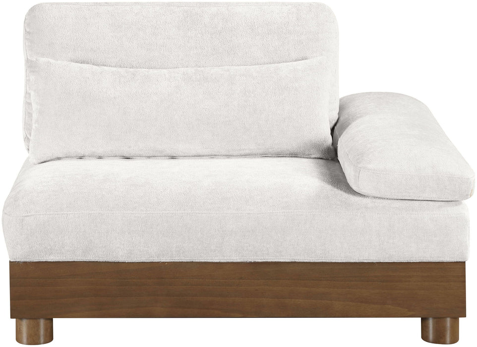 Turin - Chenille Fabric Upholstered Modular Arm Chair - Walnut Base