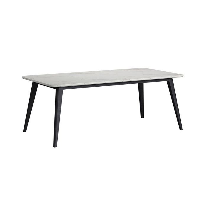 Marlene - Dining Table With White Faux Marble Top - White