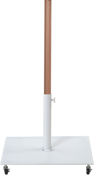 Fiji - Aluminum Patio Umbrella With Square White And Teak Base