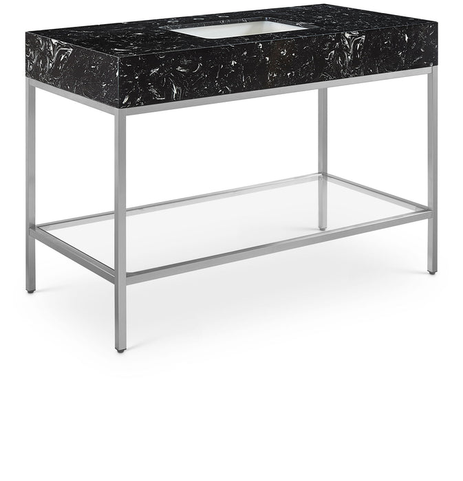 Marmo - Engineered Marble Bathroom Vanity With Chrome Base