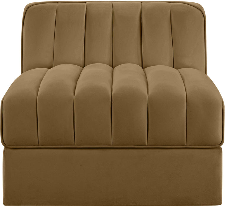 Rummi - Velvet Performance Fabric Upholstered Modular Armless Chair