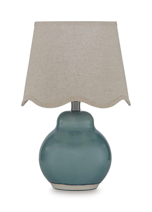 Byronburg - Ceramic Table Lamp - Blue / Beige