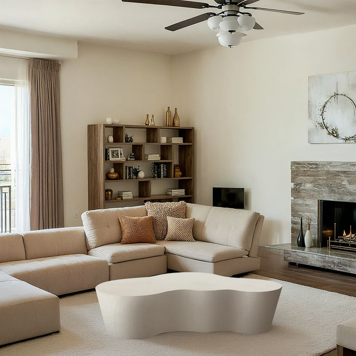 Monza - Concrete And Fiberglass Indoor / Outdoor Coffee Table - Cream