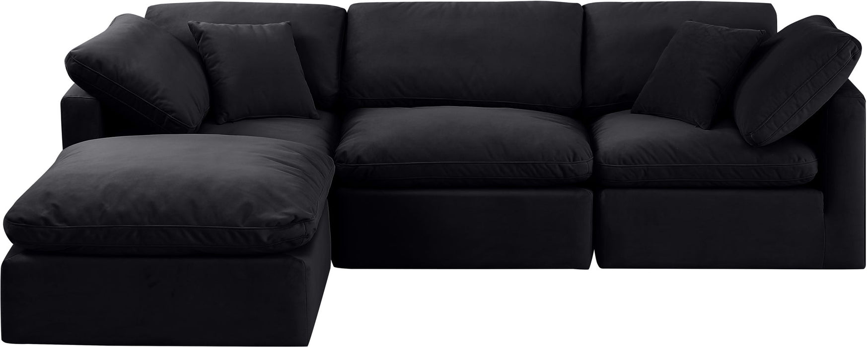 Indulge - Velvet 4 Piece Modular Sectional With Chaise