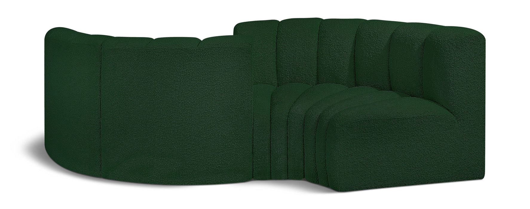 Arc - Boucle Fabric 4 Piece Curved Modular Sofa