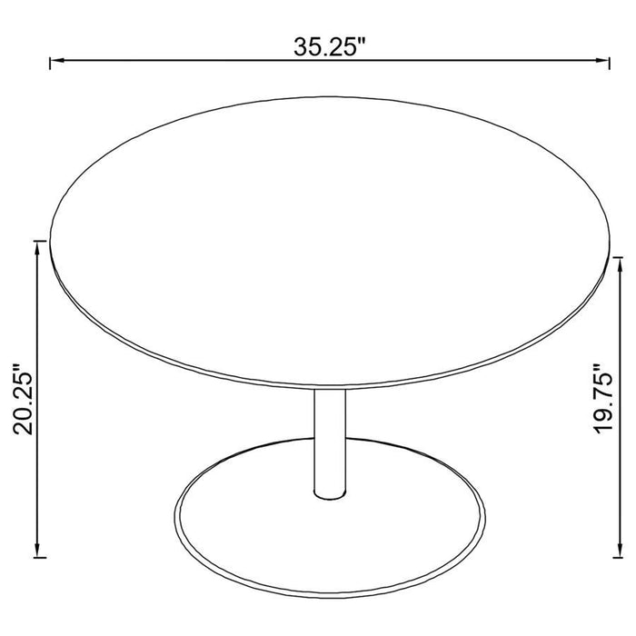 Ganso - Round Metal Coffee Table With Tempered Glass Top