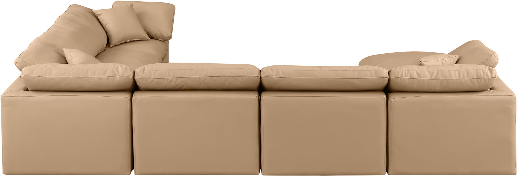 Indulge - Faux Leather 7 Piece Modular Sectional - Tan